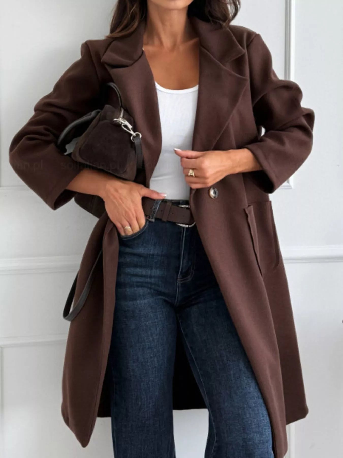 Long-Sleeve Single-Breasted Trench Coat (4 Colors)