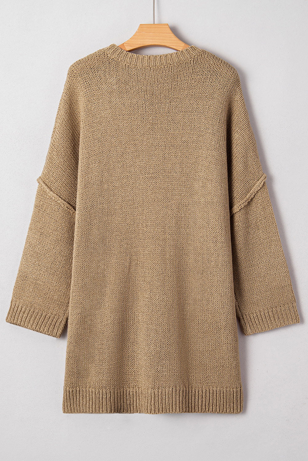 Green Oversize Drop Shoulder Slouchy Sweater Dress