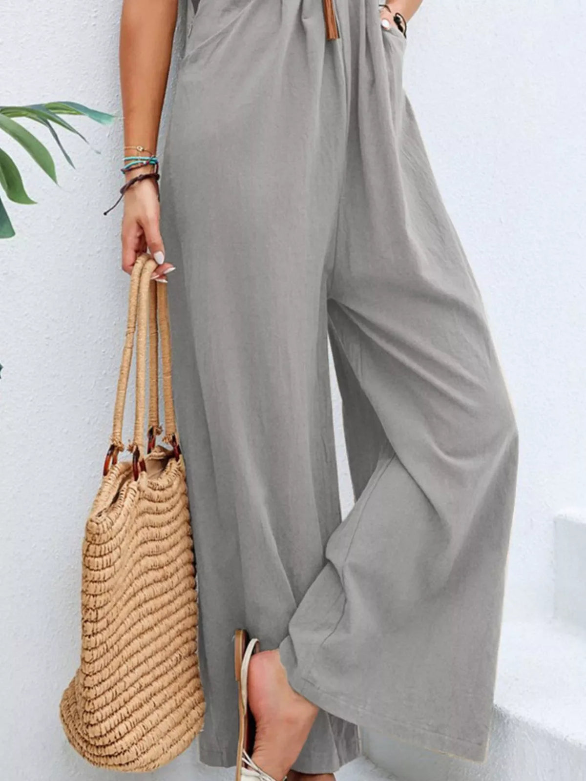 Wide-Leg Overalls with Pockets (7 colors)