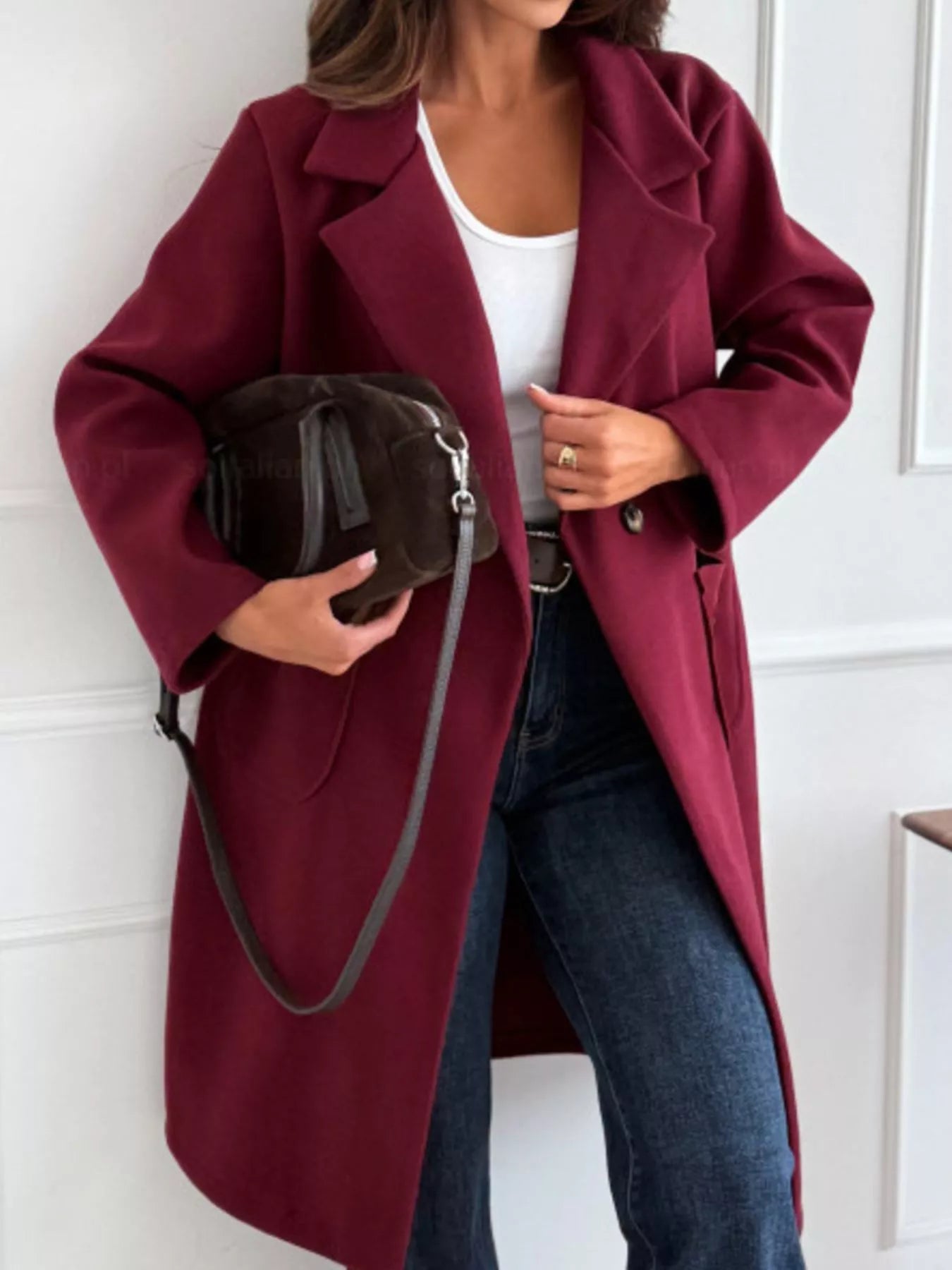 Long-Sleeve Single-Breasted Trench Coat (4 Colors)