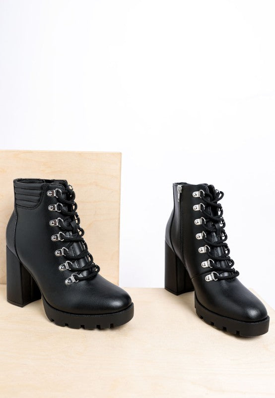 Hamiltons Lace Up Block Heel Boots