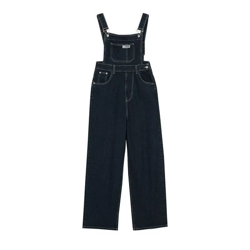Denim High Waist Wide Leg Overalls Trousers (2 Colors)
