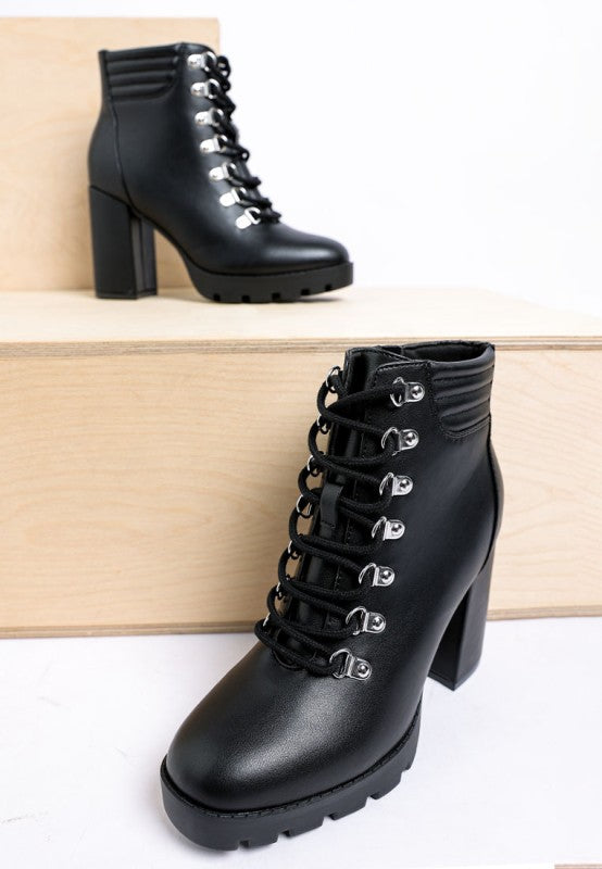 Hamiltons Lace Up Block Heel Boots