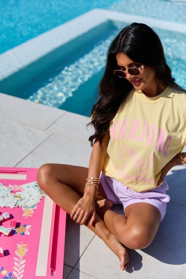 Mahjong Social Club Yellow Graphic Tee