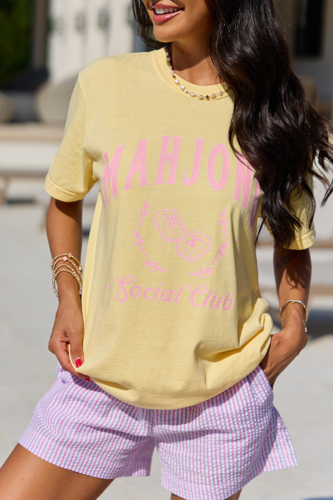 Mahjong Social Club Yellow Graphic Tee
