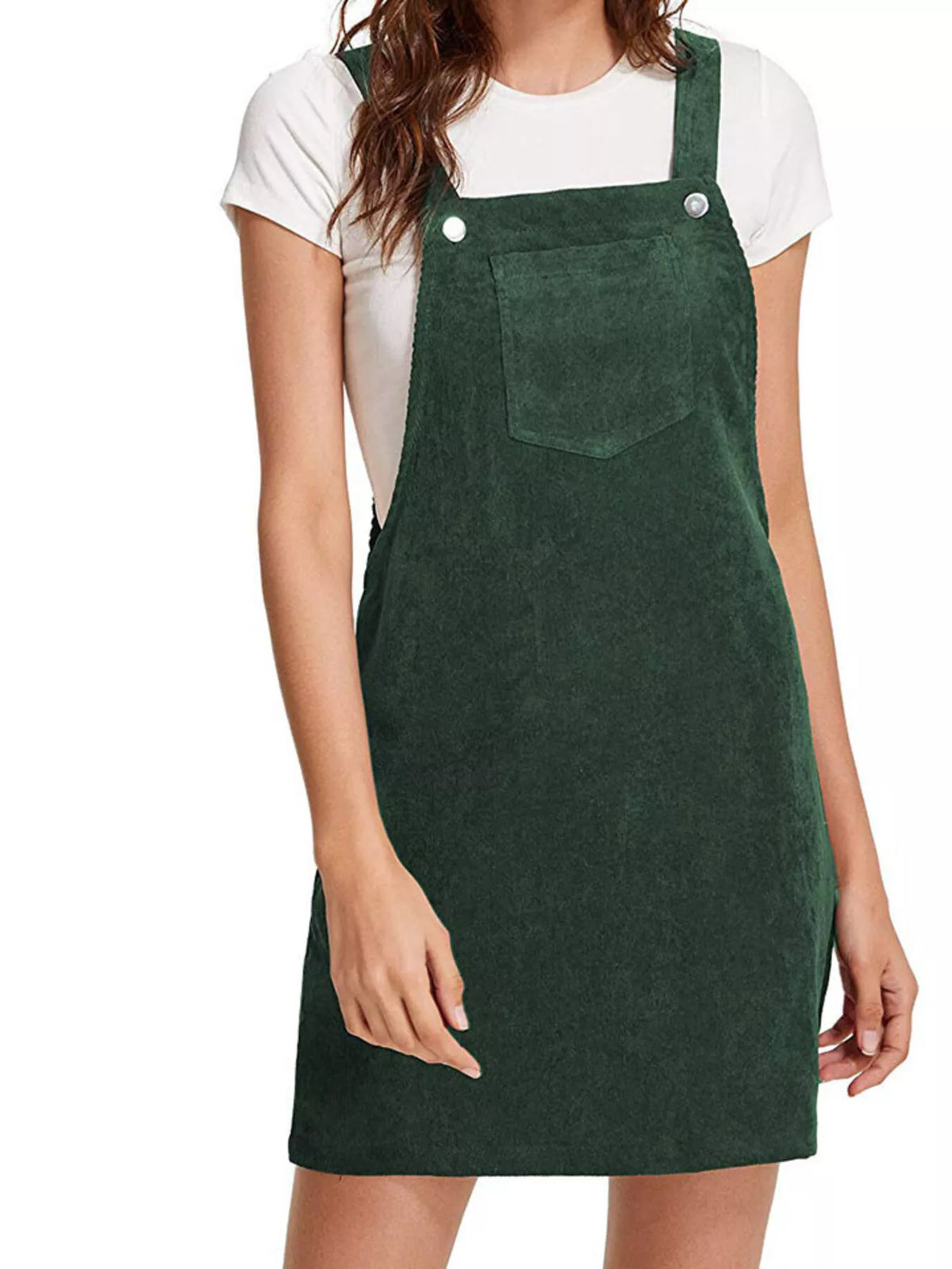 Corduroy Wide Strap Overall Dress (5 Colors)