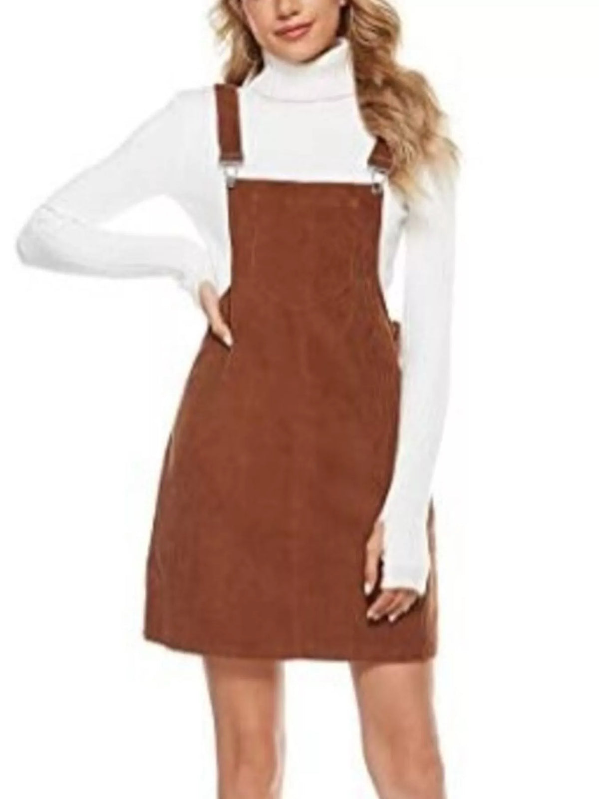 Corduroy Wide Strap Overall Dress (5 Colors)