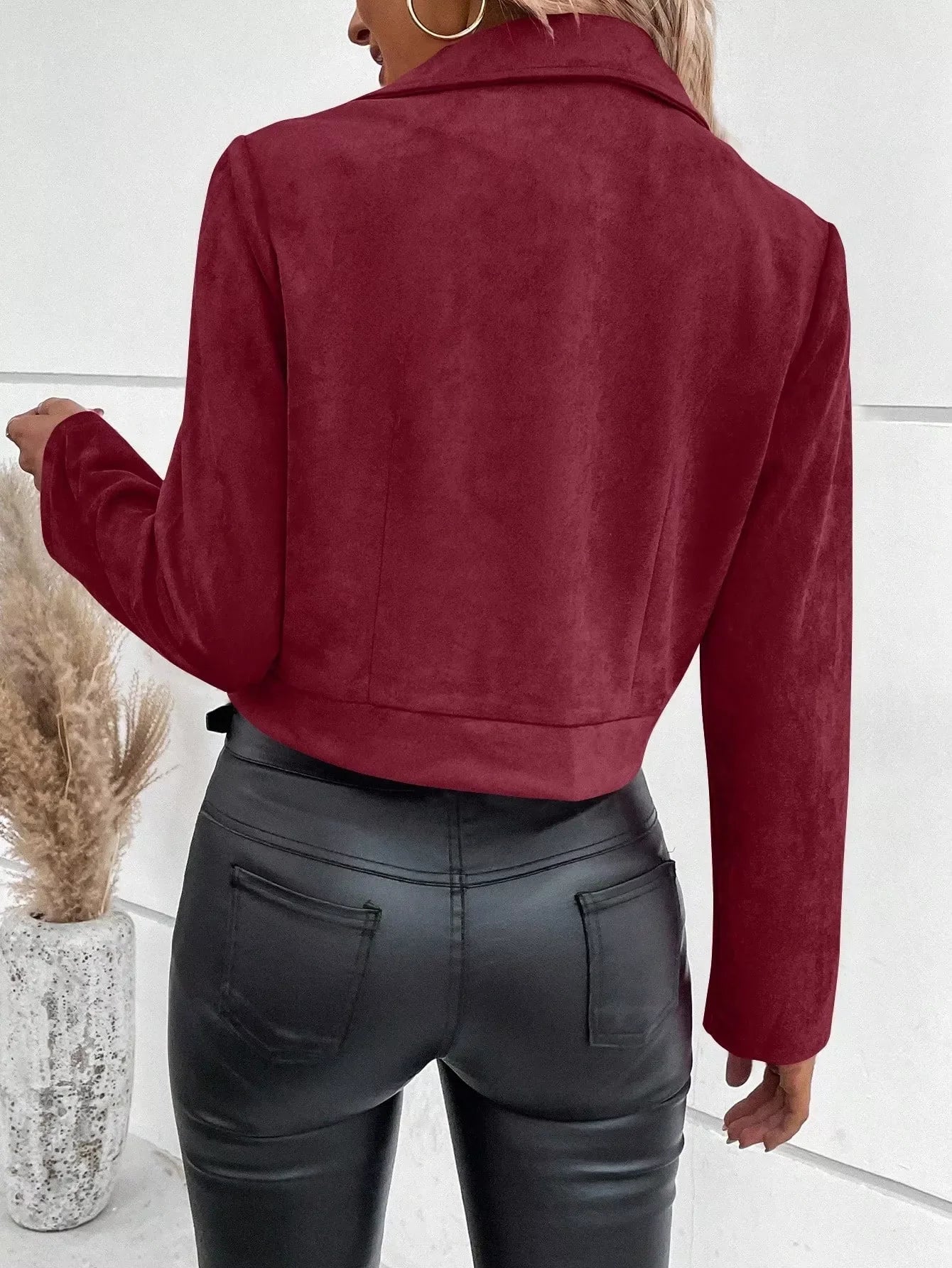 Suede Moto Jacket with Zip Detail (6 Colors)