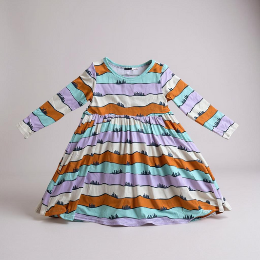 Hills Bamboo Twirl Dress - Eco-Friendly Girls Dress