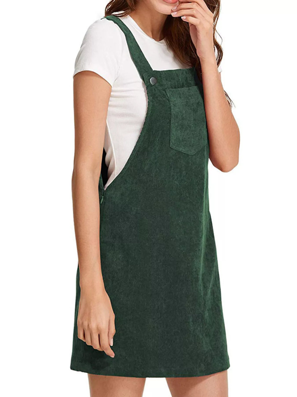 Corduroy Wide Strap Overall Dress (5 Colors)