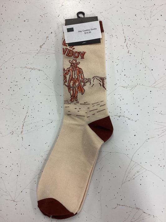 Hey Cowboy Vintage Western Crew Socks