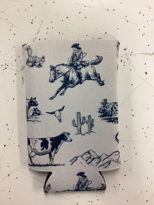 Colonial Cowboy Toile Can Cooler