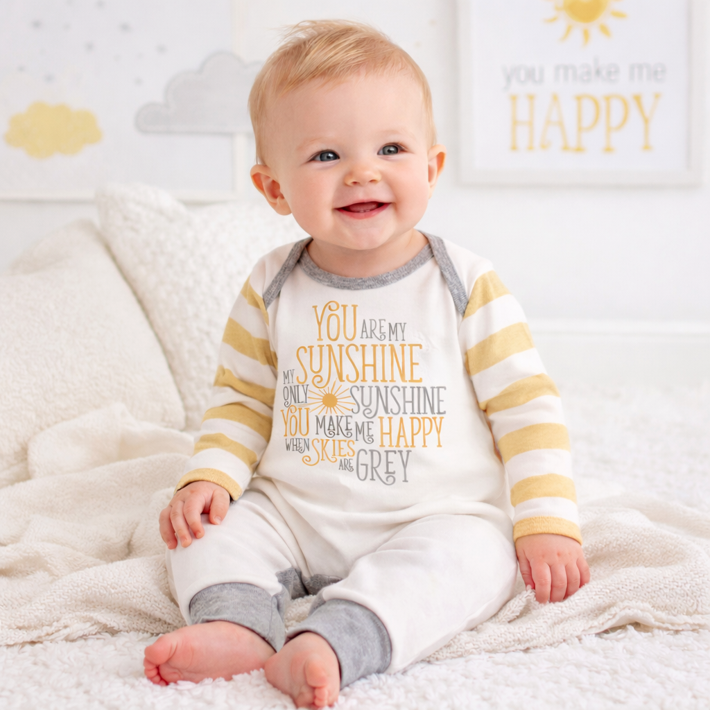 Baby's "You Are My Sunshine" Cotton Romper