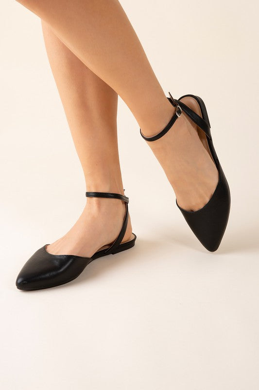 Linden-S Ankle Strap Flats (2 Colors)