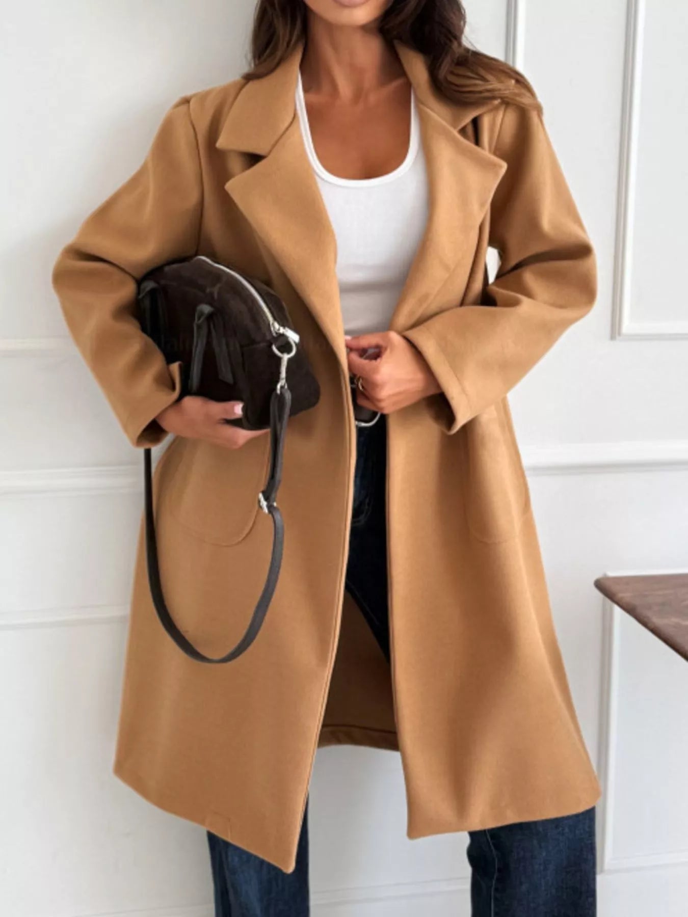 Long-Sleeve Single-Breasted Trench Coat (4 Colors)