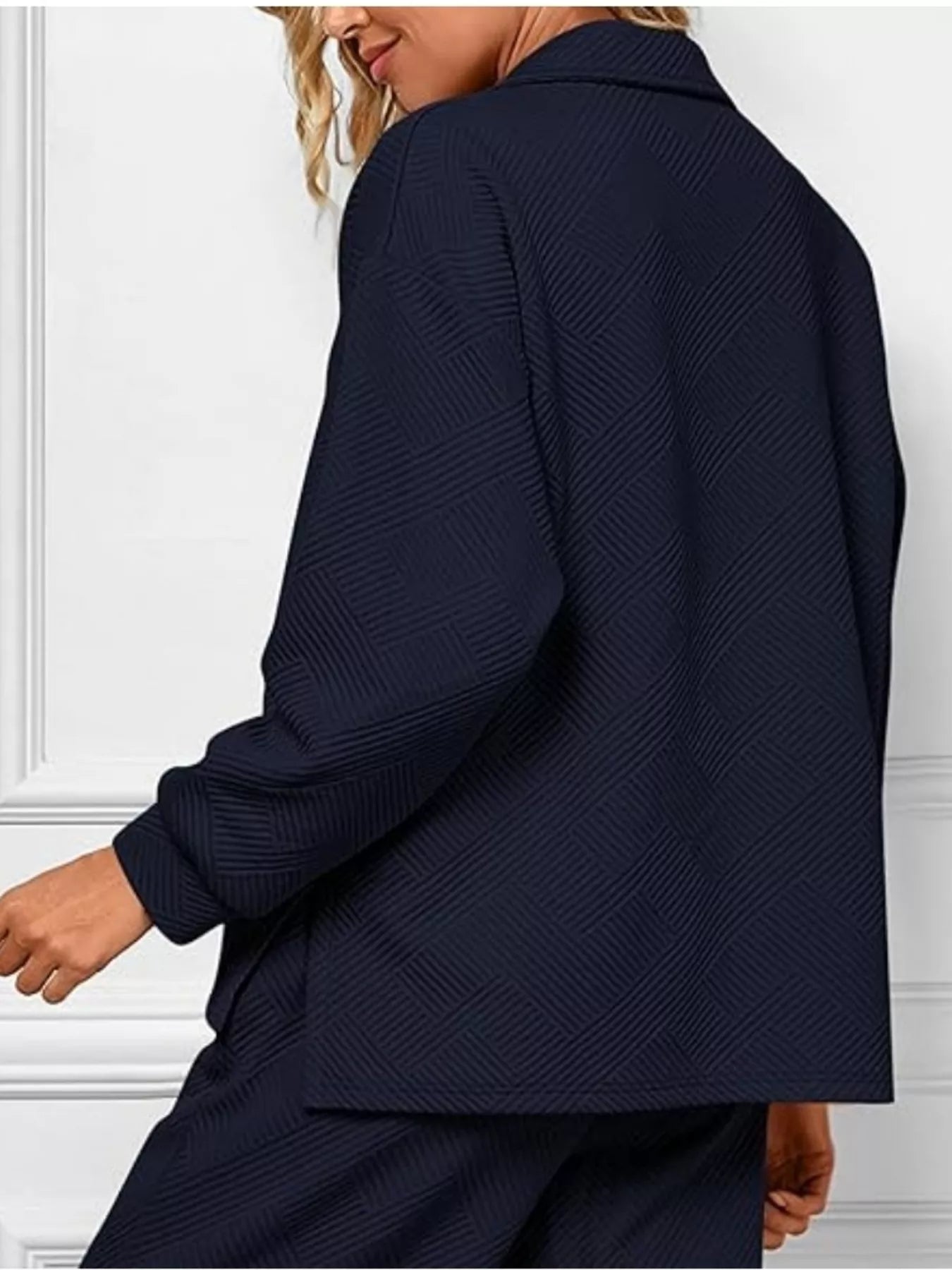 Side Slit Textured Top and Drawstring Pants Set (8 Colors)