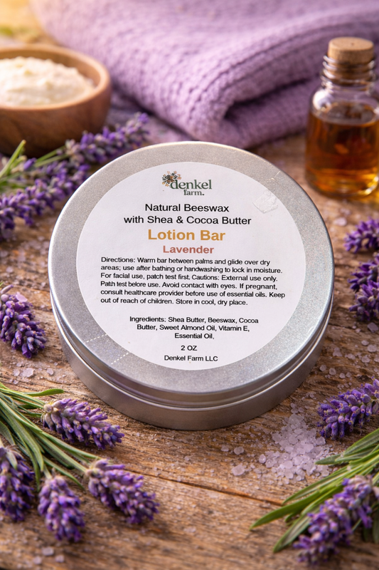 Natural Beeswax with Shea and Cocoa Butter Lotion Bar