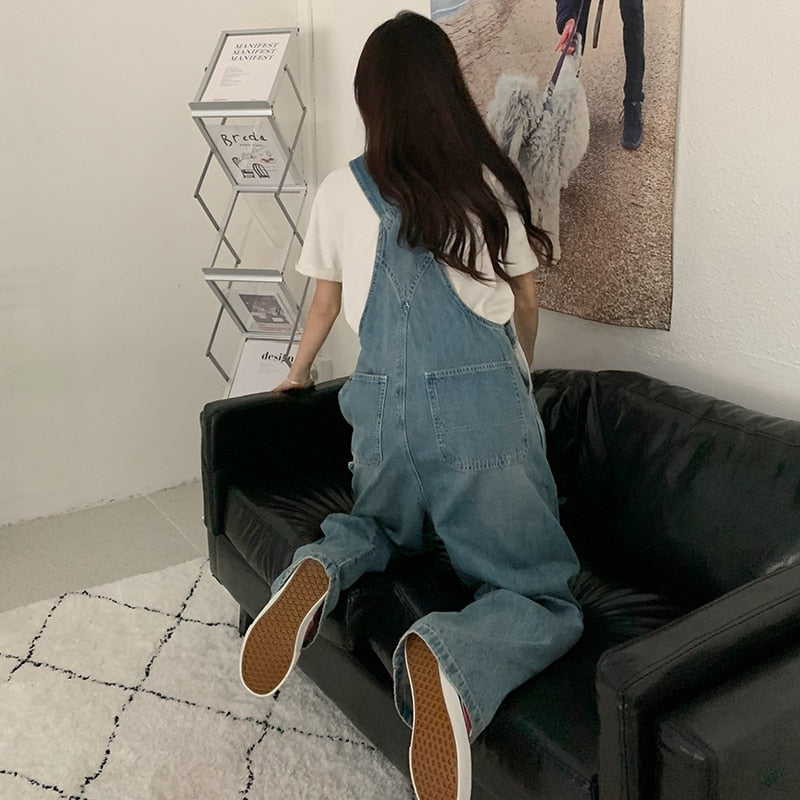 Denim Jumpsuits Wide Leg Overalls