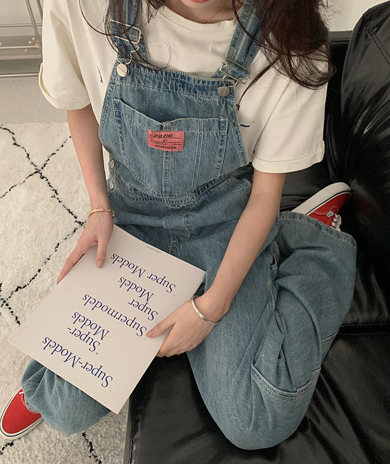 Denim Jumpsuits Wide Leg Overalls