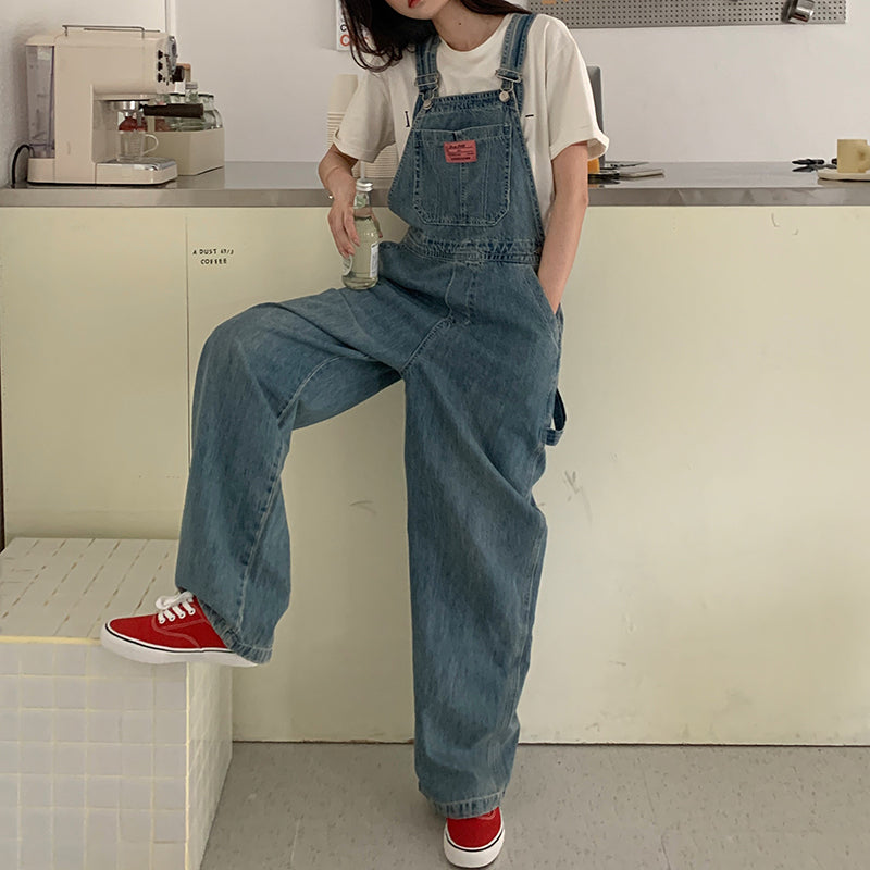 Denim Jumpsuits Wide Leg Overalls