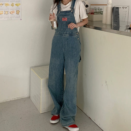 Denim Jumpsuits Wide Leg Overalls