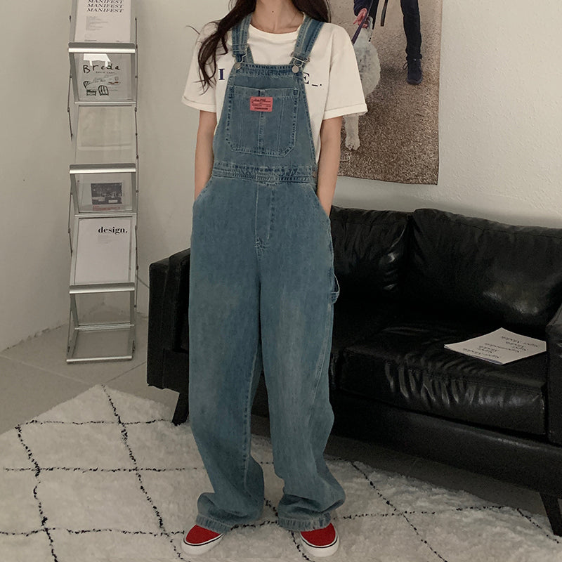 Denim Jumpsuits Wide Leg Overalls