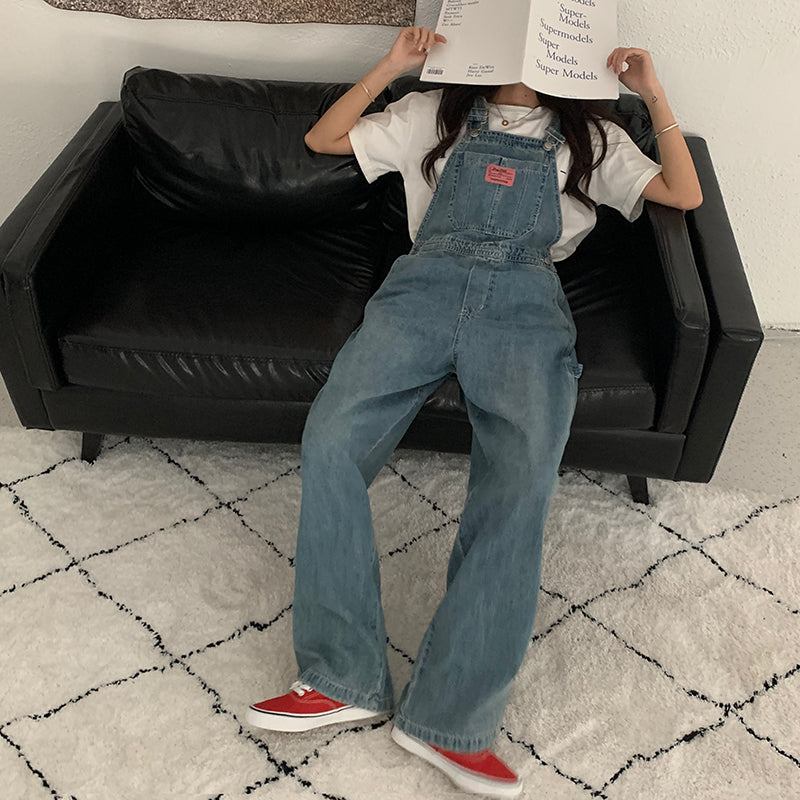 Denim Jumpsuits Wide Leg Overalls