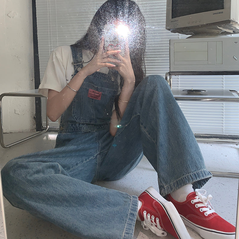 Denim Jumpsuits Wide Leg Overalls