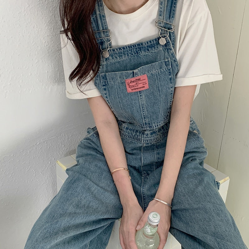 Denim Jumpsuits Wide Leg Overalls