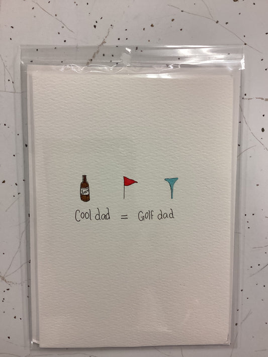 “Cool Dad = Golf Dad” Greeting Card