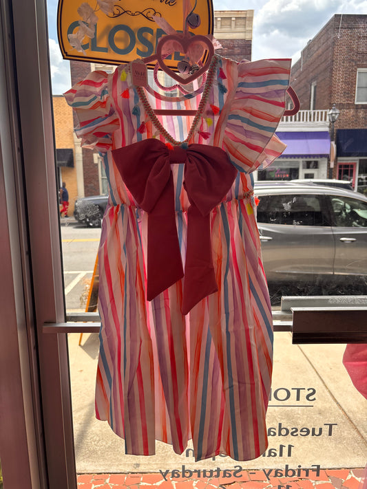 Rainbow Tassel Bow Dress