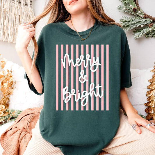 Comfort Colors Merry & Bright Striped T-Shirt