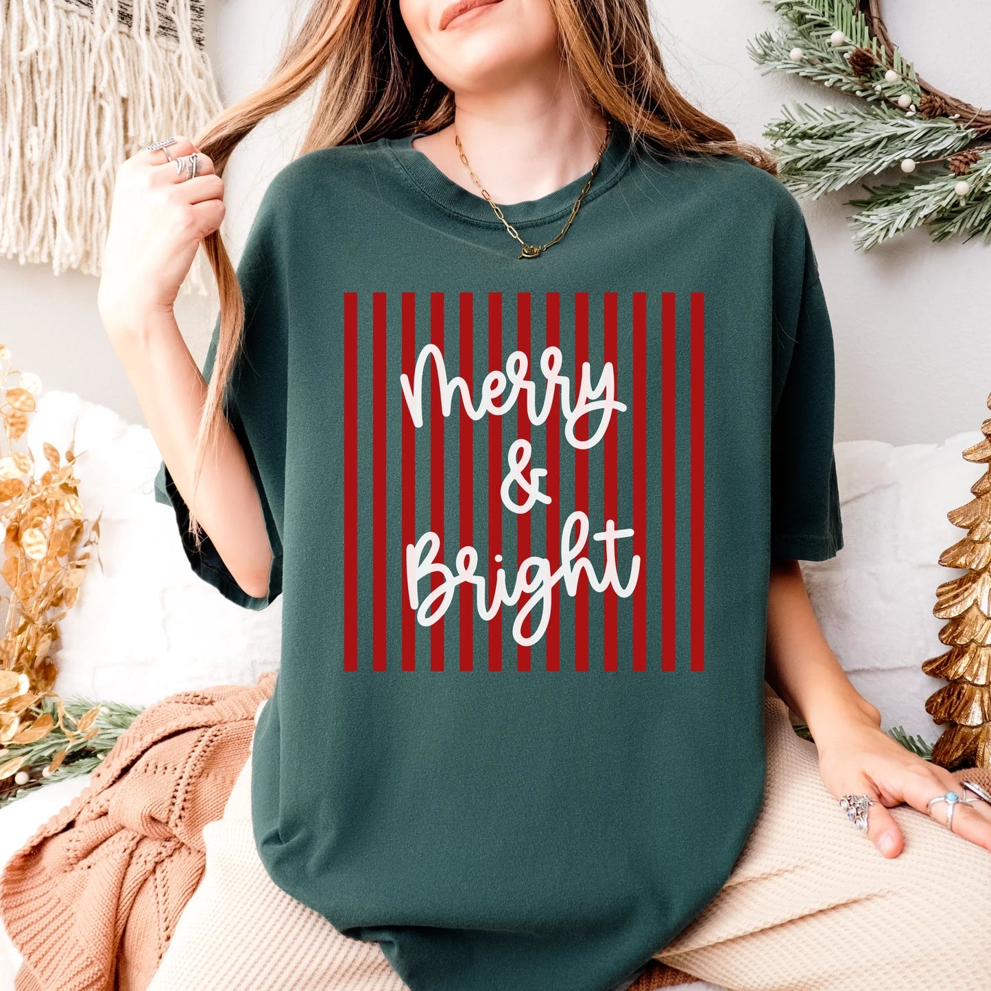 Comfort Colors Merry & Bright Striped T-Shirt