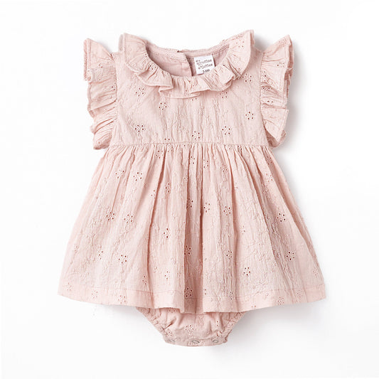 Eyelet Skirted Baby Bodysuit – Cotton for Special Occasions