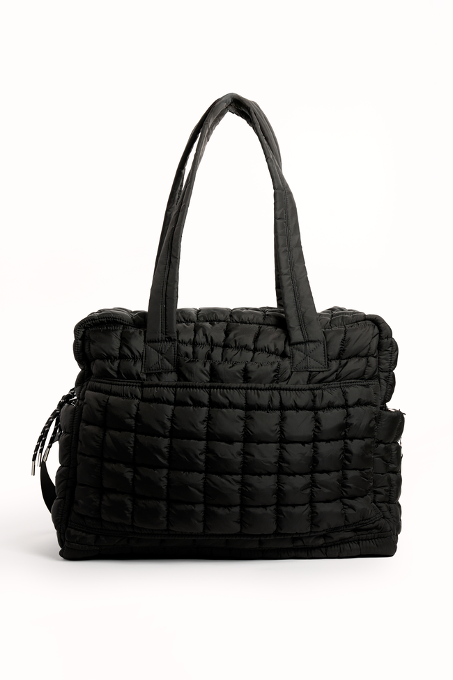 Haylie Black Quilted Weekender Bag