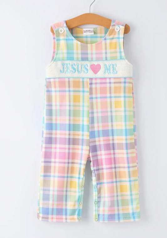 "Jesus ❤ Me "Embroidered Baby Boy Romper