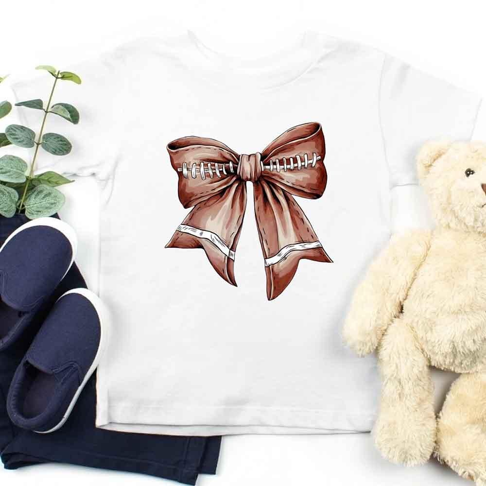 Vintage Football Bow For Kids T-Shirt (8 colors)