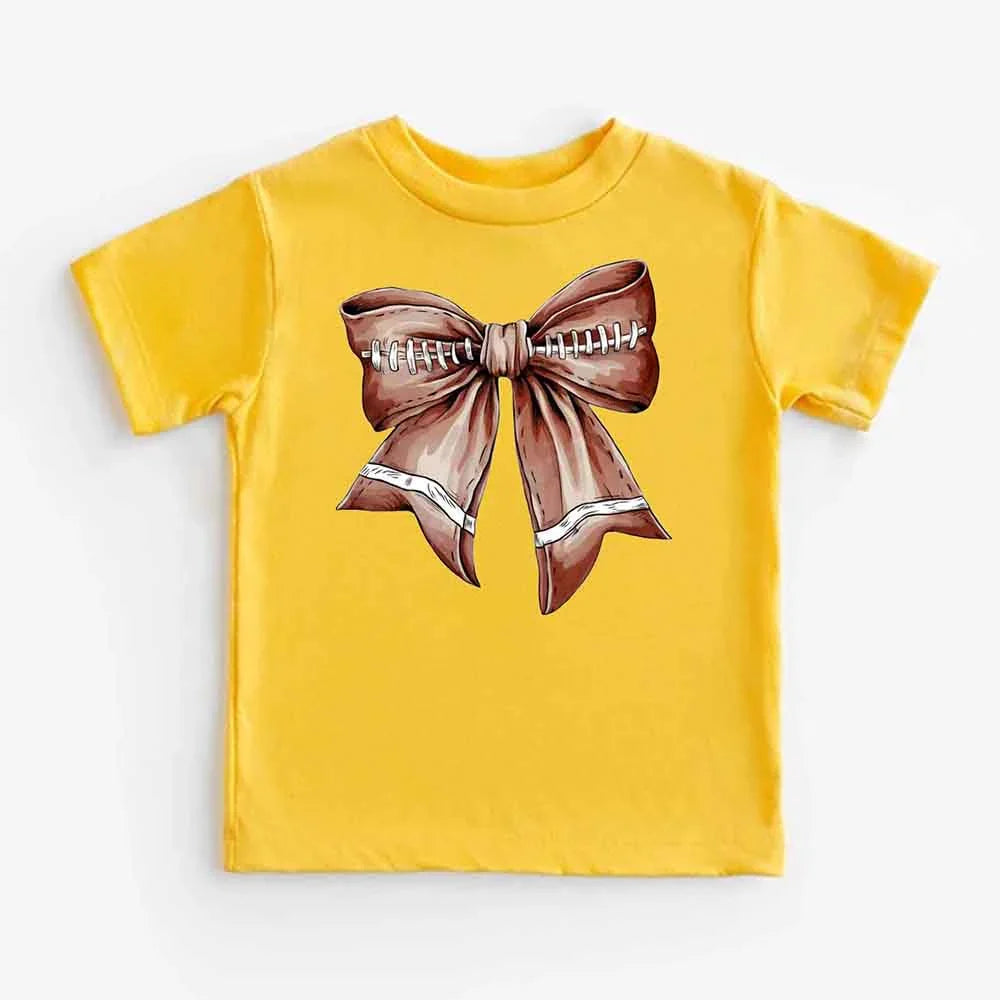 Vintage Football Bow For Kids T-Shirt (8 colors)