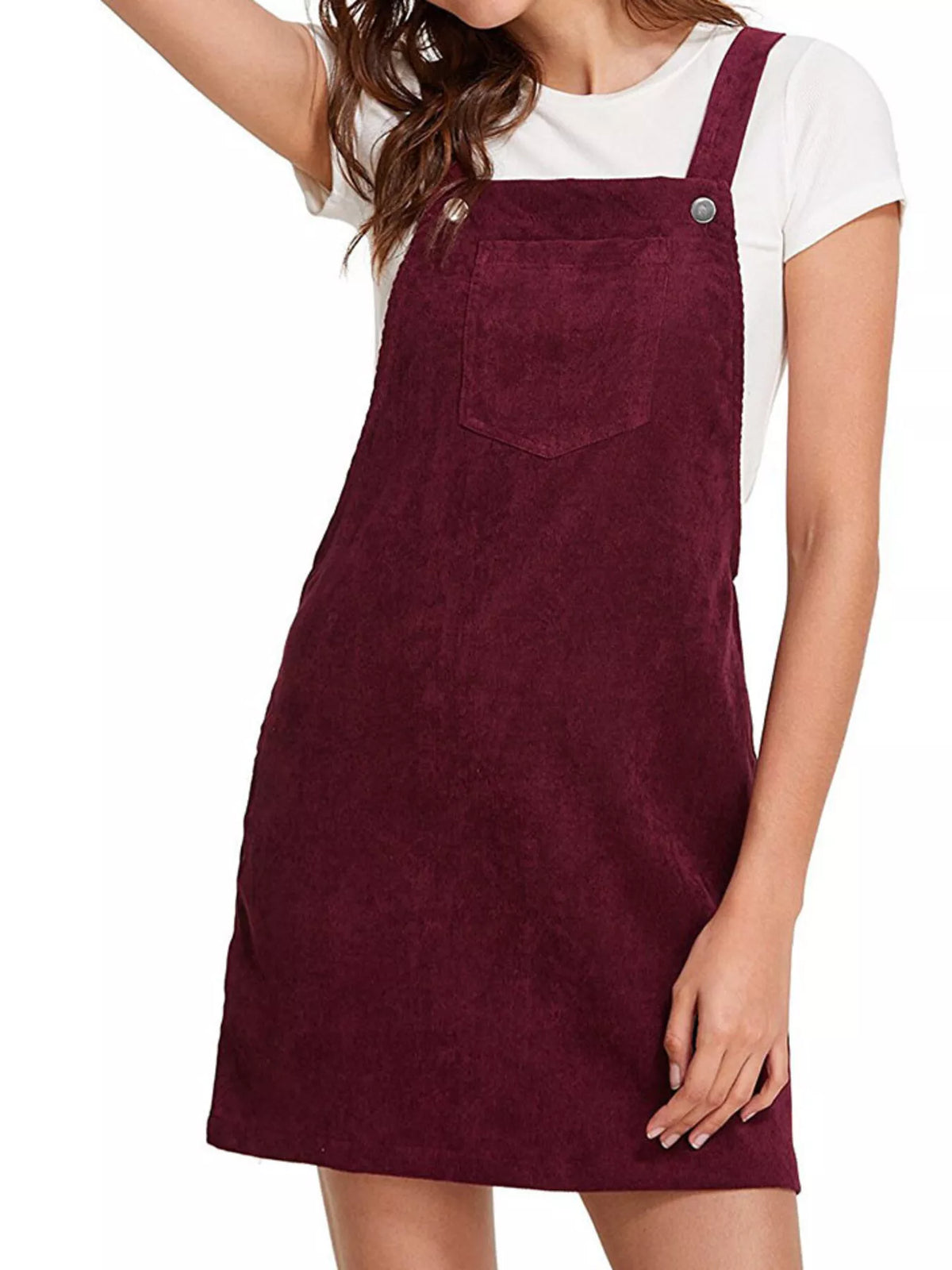 Corduroy Wide Strap Overall Dress (5 Colors)