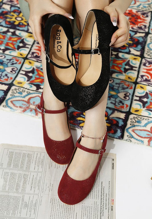 Bettola Shimmer Suede Mary Jane Sandals