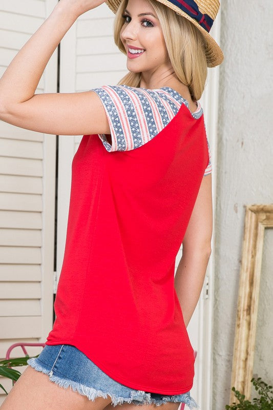Plus Stars and Stripes Fourth of July Top
