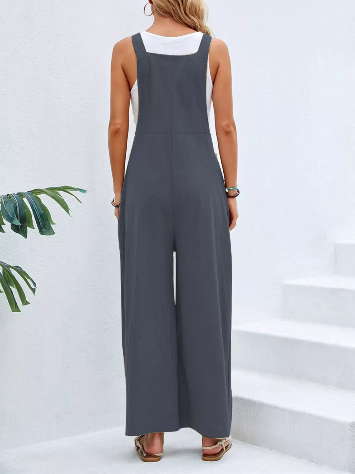 Wide-Leg Overalls with Pockets (7 colors)