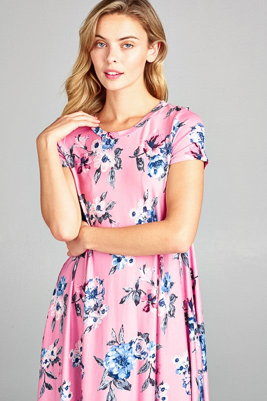 Floral Swing Casual Midi Dress (2 Colors)