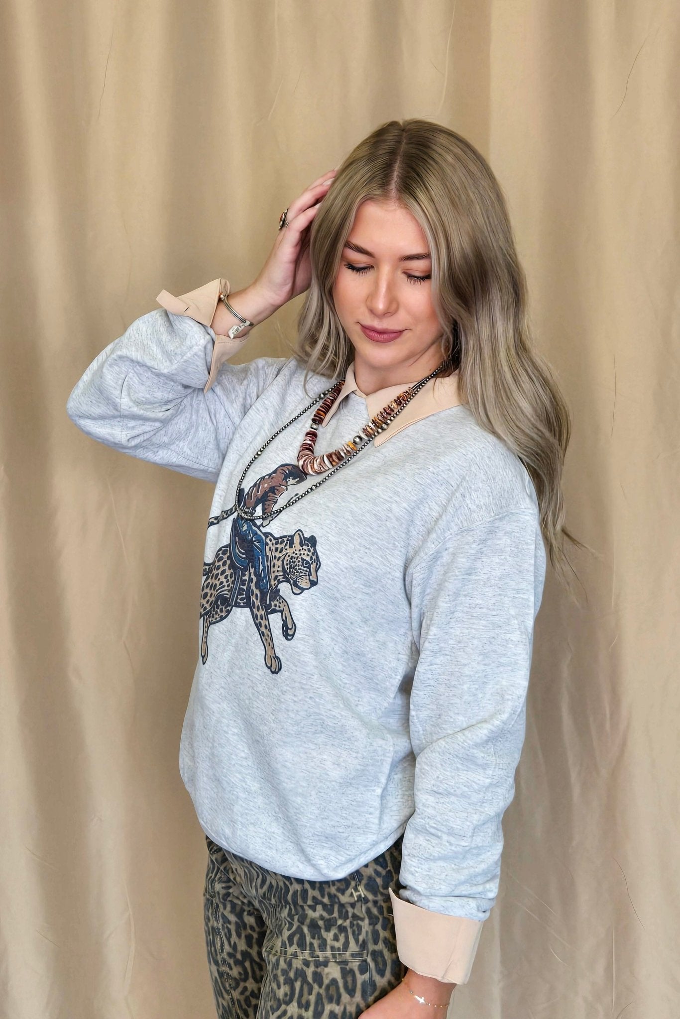Cowboy Cheetah Crewneck Sweatshirt