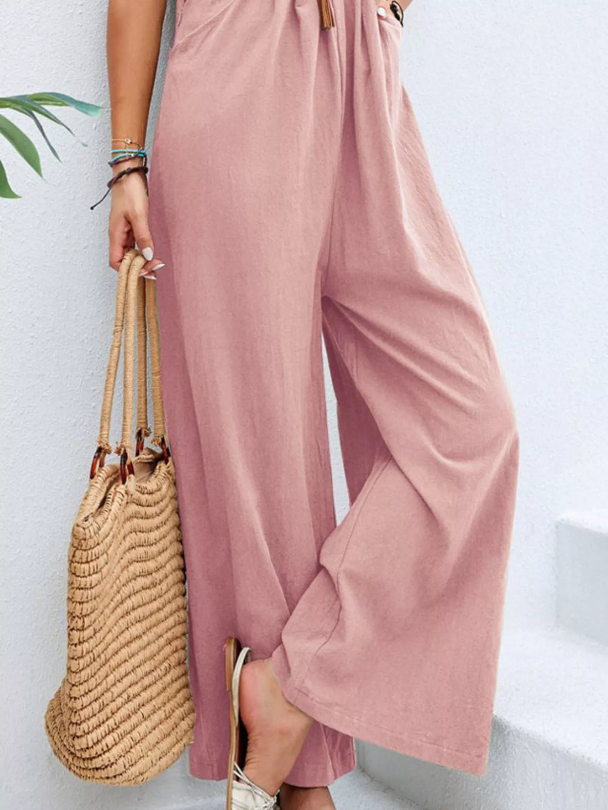 Wide-Leg Overalls with Pockets (7 colors)