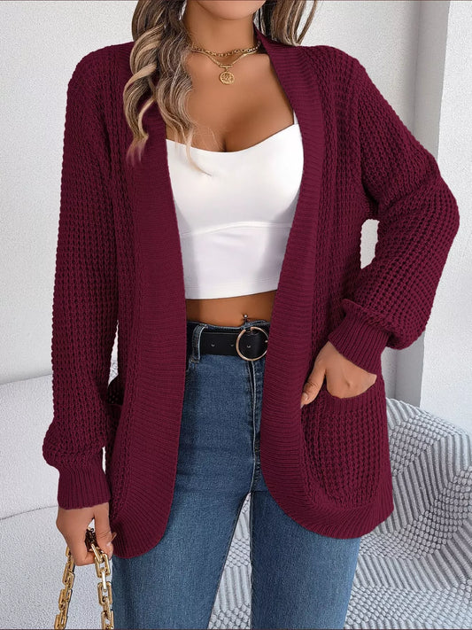 Chunky Knit Open Front Cardigan with Pockets (5 Colors)
