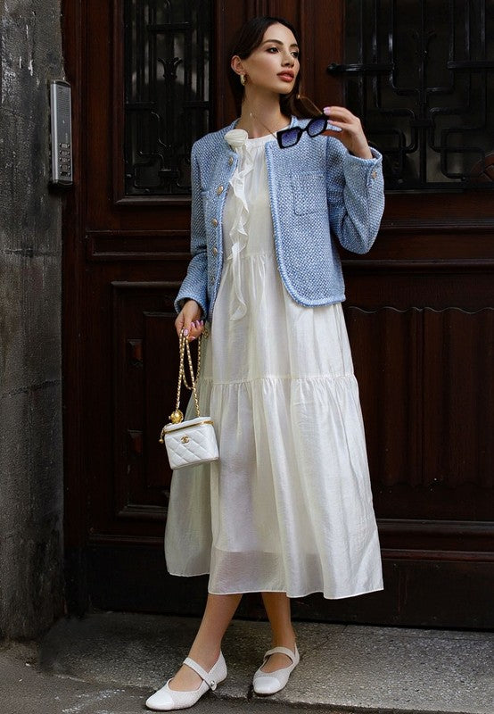 Albi Mary Jane Flat In White