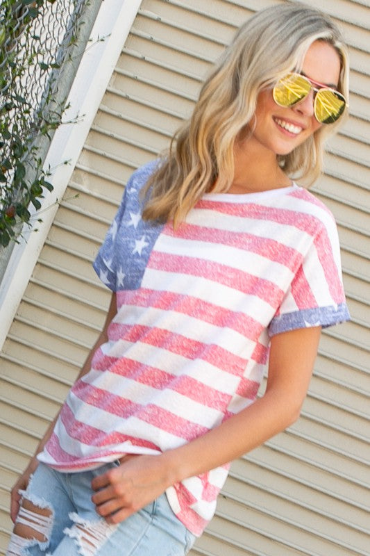 Plus 4th of July Loose Fit Top