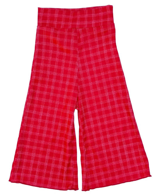 Elodie Wide-Leg High Waist Pants – Christmas Red