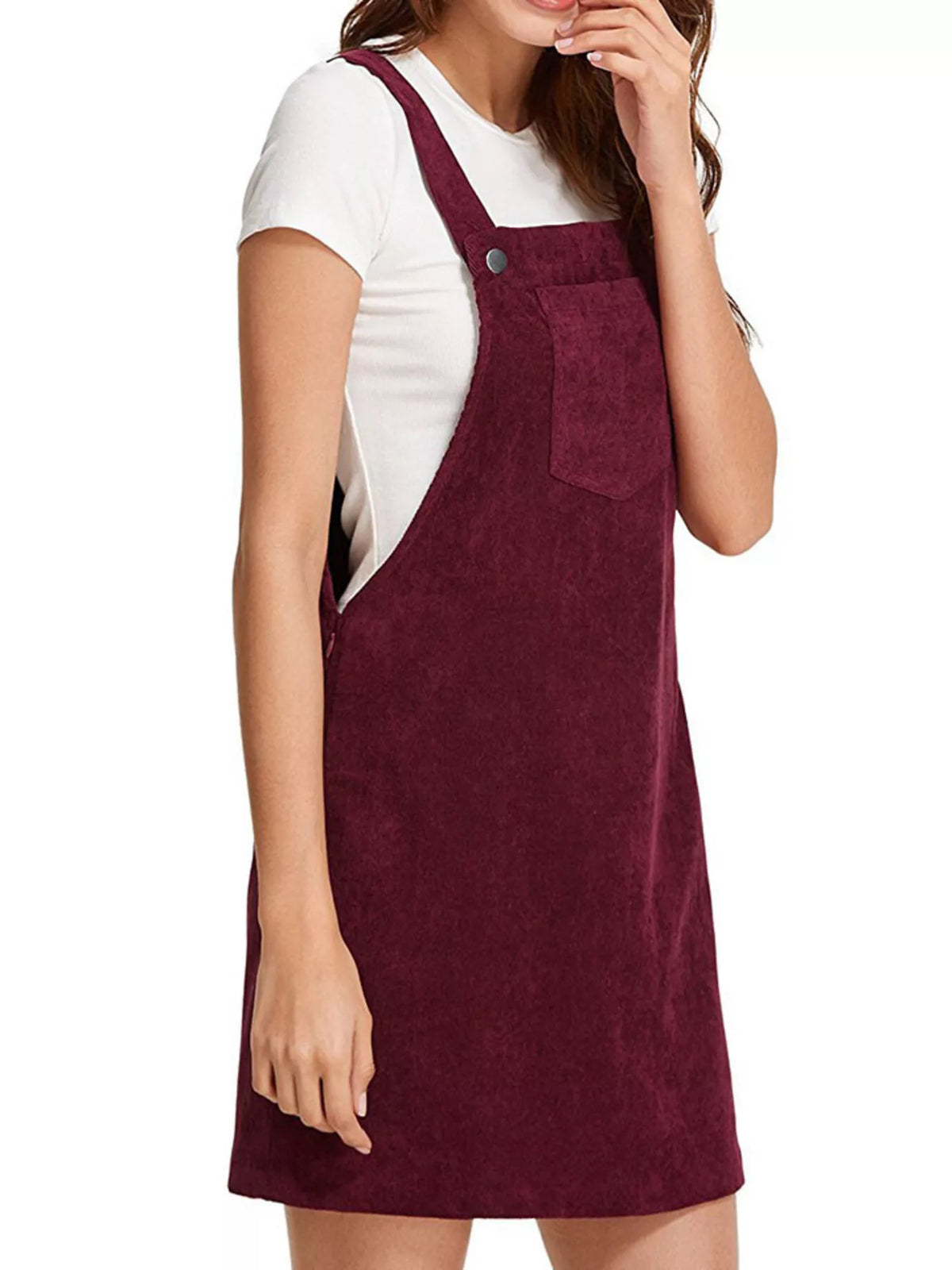Corduroy Wide Strap Overall Dress (5 Colors)